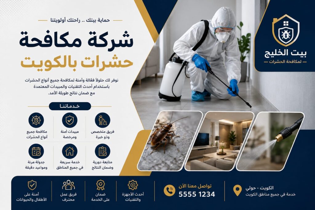 مكافحة حشرات الكويت ورش المبيدات للمنازل والمكاتب في جميع مناطق الكويت من بيت الخليج