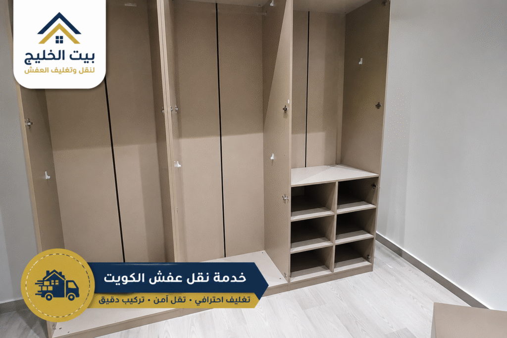 فك الأثاث قبل النقل في الكويت مع شركة بيت الخليج، حيث يتم تفكيك الأثاث بعناية عالية باستخدام أدوات آمنة لحماية القطع أثناء النقل