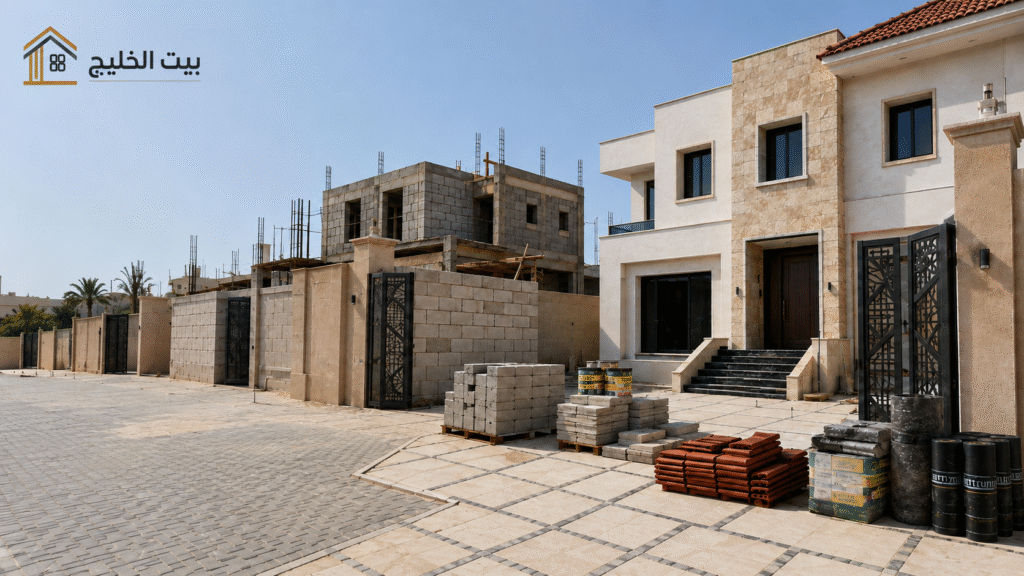 أعمال المقاولات العامة وبناء المنازل في الكويت من بيت الخليج، وتشمل تنفيذ مداخل المنازل وتركيب الحجر والطابوق والقراميد وعزل الأسطح